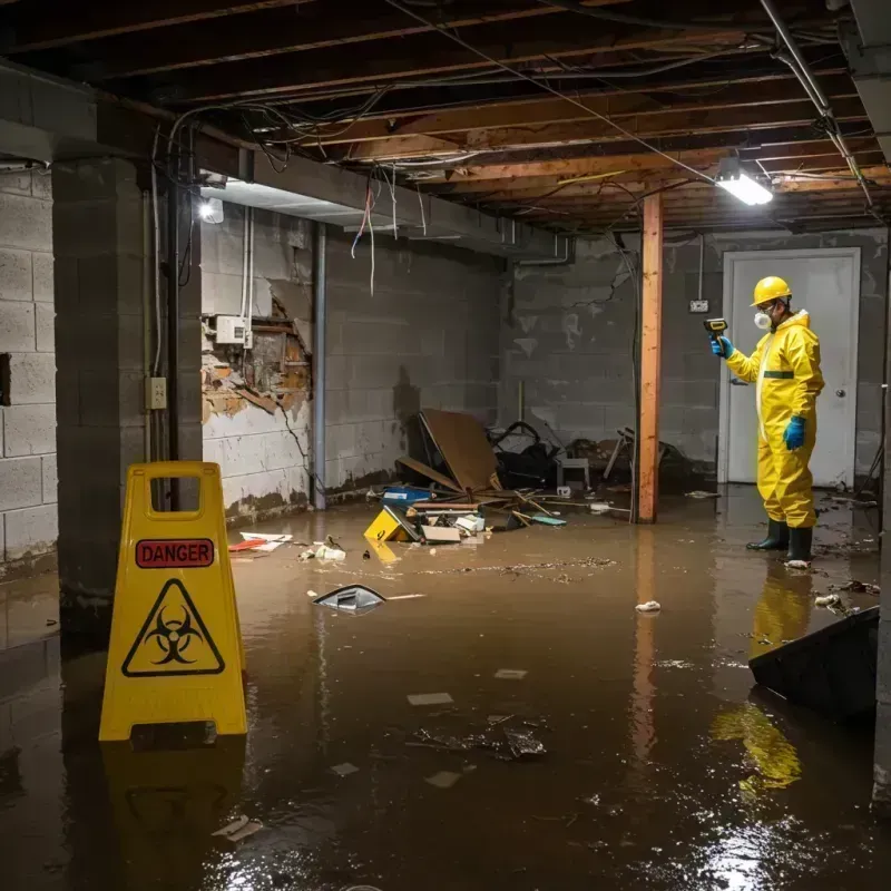 Flooded Basement Electrical Hazard in Uniontown, AL Property