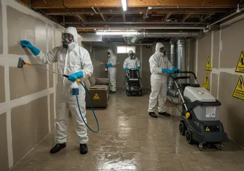 Basement Moisture Removal and Structural Drying process in Uniontown, AL